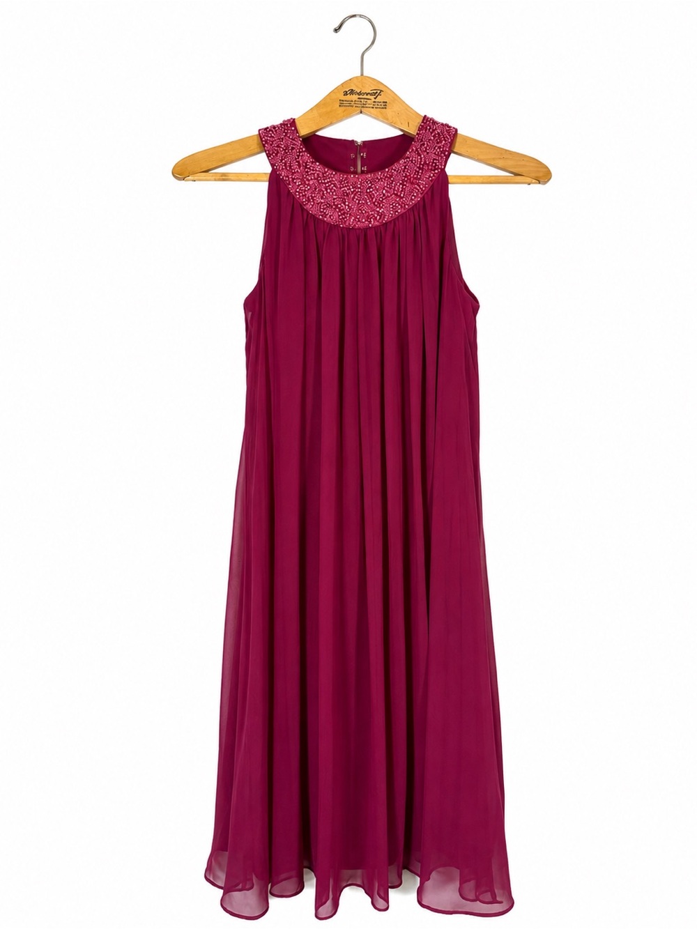 JS Boutique Flowy Pleated Dress Beaded Pink Size 4 Homecoming Wedding Cocktail